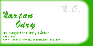 marton odry business card